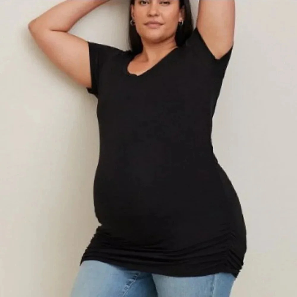 TORRID Maternity/Or Not - Super Soft Scoop  Neck Shirred Tee - Size 2 (18-20)